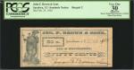 Sasakwa, Seminole Nation. John F. Brown & Sons. February 23, 1903. 50 Cents. PCGS Currency Very Fine