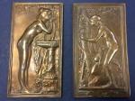 France, bronze uniface plaques, c. 1940-44, Daniel-Dupuis (2), "The Nest", 477.85g (Maier 120), anot