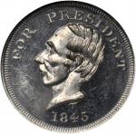 (ca. 1860s) 1845 Henry Clay Will Carry the Day medalet. DeWitt HC-D. White metal. 19.5 mm. MS-64 DPL