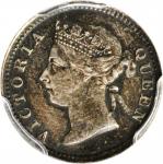 1885年海峡殖民地5分。伦敦铸币厂。STRAITS SETTLEMENTS. 5 Cents, 1885. London Mint. Victoria. PCGS AU-55.