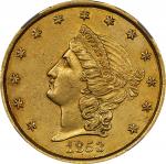 1853 United States Assay Office of Gold--Moffat $20. K-19. Rarity-5+. AU-58 (NGC). CAC.