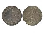 1895B年英国贸易银元一圆银币，KM T5，NGC MS63