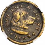 Massachusetts-Boston. 1863 Merriam & Co. Fuld-115D-3b. Rarity-9. Brass. 19 mm. EF Details--Environme