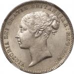 英国(GB), 1877, 銀(Ag), 6ﾍﾟﾝｽ Pence, NGC MS63, 極美/未, AU, ヴィクトリア女王像 ヤングヘッド 6ペンス銀貨 1877年 KM751.1