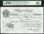 Bank of England, Kenneth Oswald Peppiatt, £10, Birmingham 11 January 1937, prefix 167V, black and wh