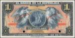 COLOMBIA. Banco de la Republica. 1 Peso Oro, 1938. P-385s. Specimen. Commemorative. PMG Superb Gem U