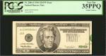 Fr. 2084-J. 1996 $20 Federal Reserve Note. Kansas City. PCGS Currency Very Fine 35 PPQ. Printed Fold