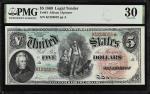 1869年5美元 PMG VF 30 Fr. 64. 1869 $5  Legal Tender Note