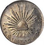 MEXICO. 4 Reales, 1867-Mo CH. Mexico City Mint. NGC AU-53.