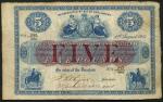 Union Bank of Scotland Limited, ｣5, 1 August 1914, serial number A 943/086, blue and white with valu