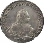 RUSSIA. Ruble, 1748-CNB. Elizabeth (1741-61). NGC AU-55.