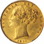 GREAT BRITAIN. Sovereign, 1855. London Mint. Victoria. PCGS AU-55 Gold Shield.