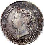 1866年香港半元 PCGS XF Details  Hong Kong, silver 50 cents, 1866