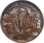 1912年英国伯明翰泰勒和查伦有限公司铸币机械镀银黄铜广告代用币。GREAT BRITAIN. Birmingham. Taylor & Challen, Ltd. Minting Machinery