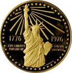 1976 National Bicentennial Medal. Medium Format. Swoger-52IC. Gold. Deep Cameo Proof.