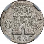 GUATEMALA. 1/4 Real, 1806-G. Nueva Guatemala Mint. Charles IV. NGC EF Details--Environmental Damage.