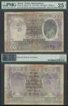 Burma, 100 rupees, no date (1937), serial number T47 383719, purple and multicolour, King George V a