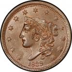 1839 Modified Matron Head Cent. Newcomb-3. Head of 1838. Rarity-1. Mint State-66+ BN (PCGS).