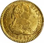 COLOMBIA. 1785-JJ Escudo. Santa Fe de Nuevo Reino (Bogotá) mint. Carlos III (1759-1788). Restrepo 52