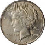 1934-S Peace Silver Dollar. MS-64 (PCGS).