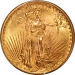 1924年美国自由女神20元金币，含金量0.97安士，PCGS UNC Detail，有轮印