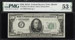 Fr. 2202-F. 1934A $500 Federal Reserve Note. Atlanta. PMG About Uncirculated 53 EPQ.