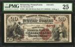 Kittanning, Pennsylvania. $20  1882 Brown Back. Fr. 501. The Merchants NB. Charter #5073. PMG Very F
