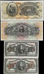 COSTA RICA. Lot of (4). El Banco Anglo Costarricense. 1, 5 & 20 Colones, 1904-17. P-S121s, S122s & S
