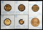 1794-1811年南美金币一组。六枚。MIXED LOTS. Group of South American Gold Denominations (6 Pieces), 1887-1966. Av