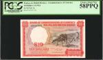 1961年马来亚货币发行局拾圆。MALAYA AND BRITISH BORNEO. Board of Commissioners of Currency. 10 Dollars, 1961. P-9