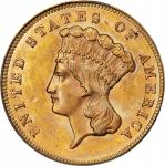 1861 Three-Dollar Gold Piece. MS-61 (PCGS). OGH.