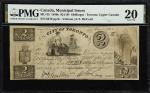CANADA. City of Toronto. 2 Dollars, 1845. P-Unlisted. MU-35. PMG Very Fine 20.