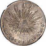 MEXICO. 4 Reales, 1844-Pi AM. San Luis Potosi Mint. NGC AU-55.