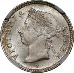 1890-H年香港伍仙。喜敦造币厂。HONG KONG. 5 Cents, 1890-H. Birmingham (Heaton) Mint. Victoria. NGC MS-65.