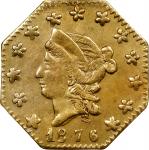 1876 Octagonal 50 Cents. BG-932A. Rarity-7+. "Baby" Liberty Head. EF Details--Ex Jewelry (PCGS).