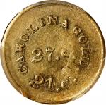 Undated (1842-1852) August Bechtler $1. K-24. Rarity-3. 27.G., 21.C. Plain Edge. AU Details--Bent (P