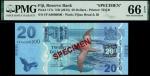 x Reserve Bank of Fiji, specimen 20 dollars, ND (2013), serial number FFA0000000, (Pick 117s, TBB B5