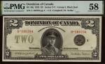 Dominion of Canada, $2, 1923, "Group 3", "Black Seal", serial number U-108794, (Charlton DC-26j, Pic
