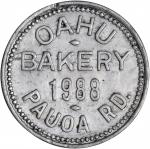 Hawaii, Oahu. Bread Token. 24 mm. Aluminum. Medcalf-Russell 2TB-17. Extremely Fine.