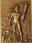 WORLD WAR I MEDALS. France - Germany. Battle of Verdun Bronze Plaque, 1917. MINT STATE.