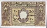 SOMALIE ITALIENNE - ITALIAN SOMALIA20 somali type “Occupation italienne” 1950. PMG 63 Choice Uncircu