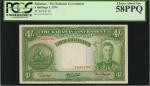 BAHAMAS. Bahamas Government. 4 Shillings, 1936. P-9e. PCGS Currency Choice About New 58 PPQ.