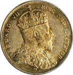 1903-B年海峡殖民地一圆银币。孟买造币厂。STRAITS SETTLEMENTS. Dollar, 1903-B. Bombay Mint. PCGS MS-63 Gold Shield.