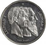 BELGIUM. Medallic 5 Franc, 1880. NGC SP-65.