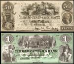 Lot of (2) Obsolete Notes. New Orleans, Louisiana. The Bank of New Orleans. 1862. $50. Savannah, Geo