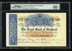 1951年苏格兰皇家银行20镑，编号E68/3426，PMG 40EPQ，大型钞票的美品。The Royal Bank of Scotland, 20 pounds, 1.5.1951, serial
