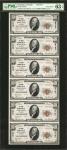 Uncut Sheet of (6) Durango, Colorado. $10 1929 Ty. 2. Fr. 1801-2. The Burns NB. Charter #9797. PMG C