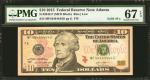 Fr. 2042-F. 2013 $10 Federal Reserve Note. Atlanta. PMG Superb Gem Uncirculated 67 EPQ. Solid Serial