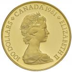 World Coins CANADA Elisabetta (1952-) 100 Dollari 1981 - KM 131 AU (g 1696) In astuccio originale e 