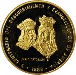 DOMINICAN REPUBLIC. 500 Pesos, 1989. PCGS PROOF-62 DEEP CAMEO Gold Shield.